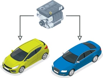 Illustration: Engine into cars