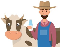 Illustration: Farmer & his cow
