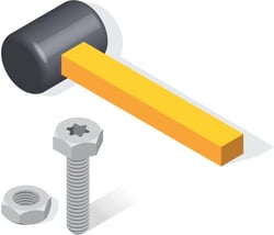 Illustration: Hammer and Screws, Tools